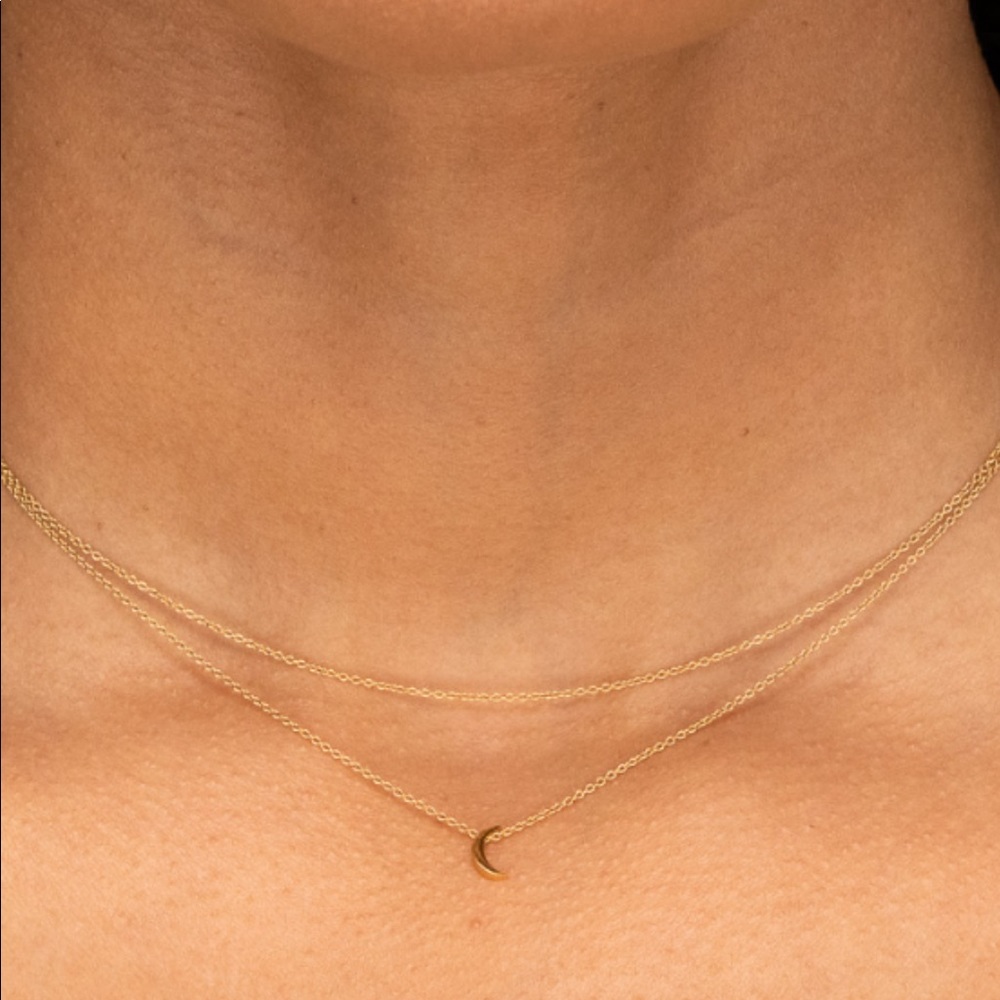 MEJURI layered moon necklace